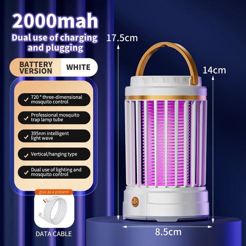 USB Rechargeable White Portable 3-in-1 Electric Mosquito