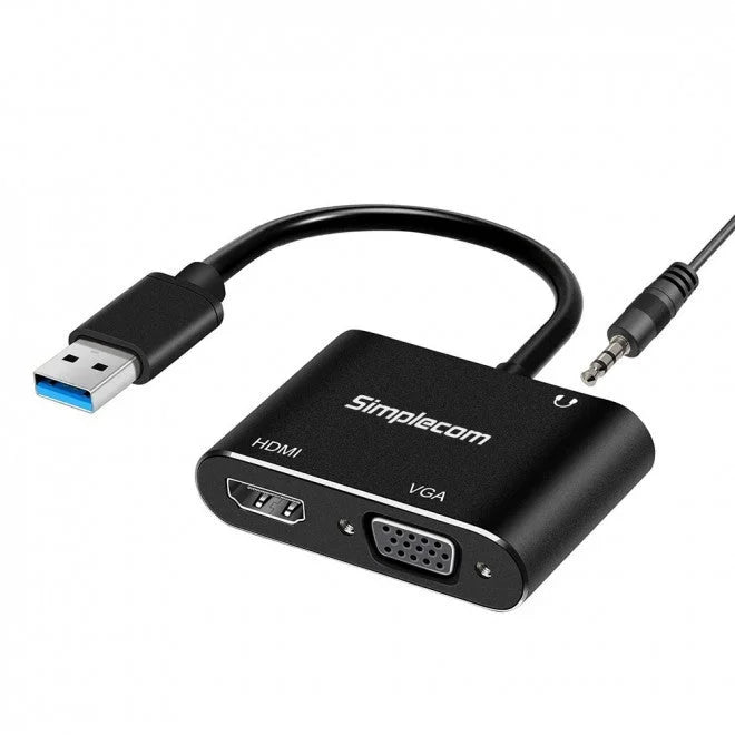 USB to HDMI + VGA Video Card Adapter DA316A with 3.5mm