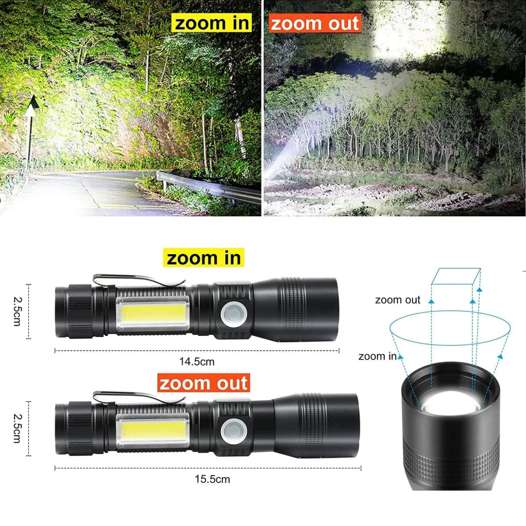 UV Light Flashlight Torch 7 Modes Waterproof Rechargeable