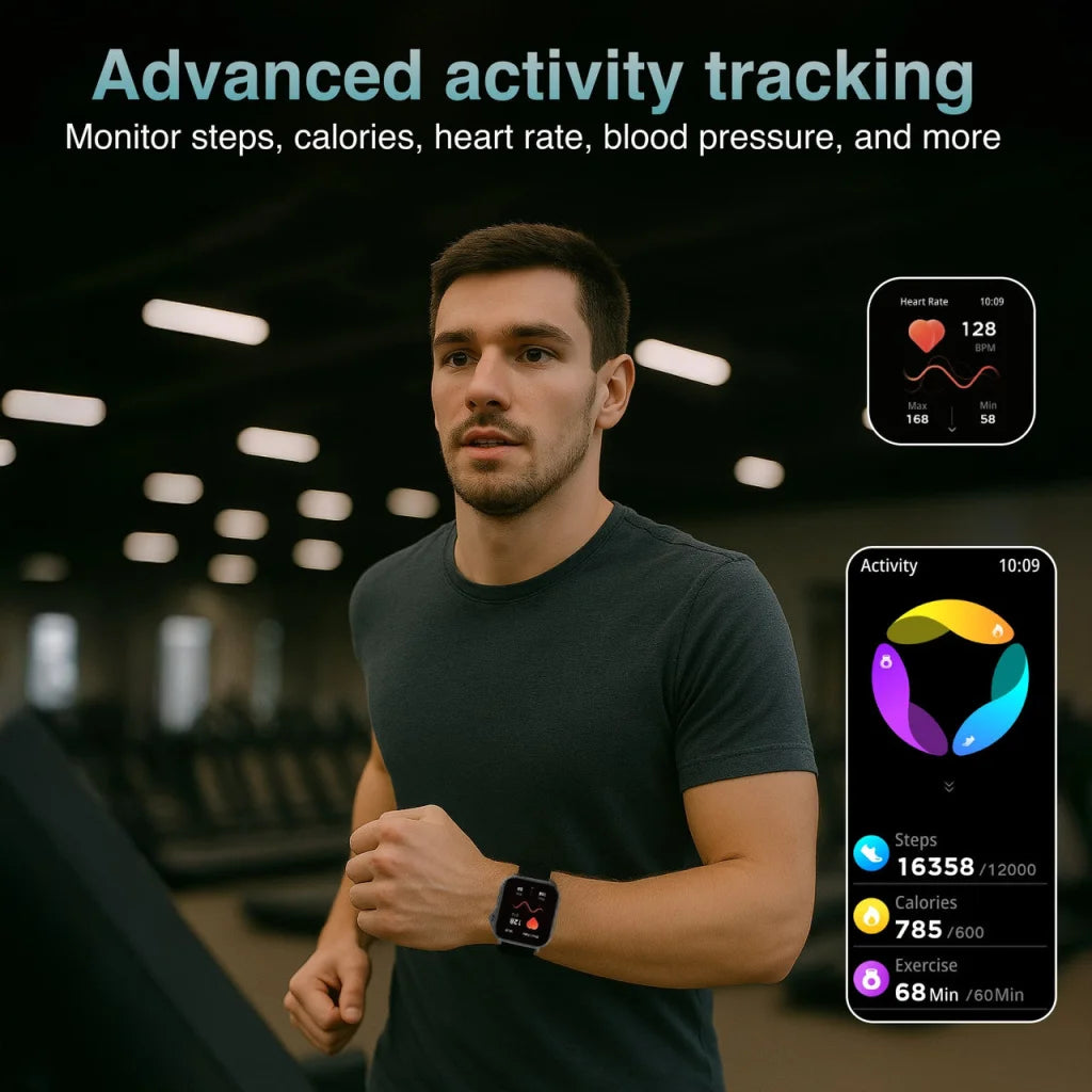 V-Fitness Smart Watch GPS and 2.1 inch Black - Fashion >