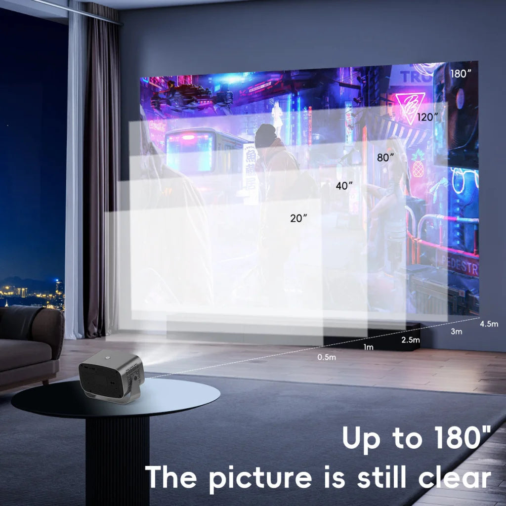 V100 Auto-Focus 4K Mini Projector (950S)with Android WiFi