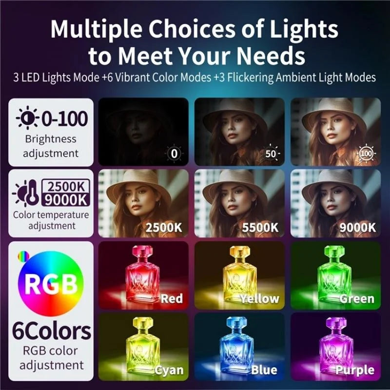 V17 Live Broadcast Magnetic Phone Photography Lamp with Rgb