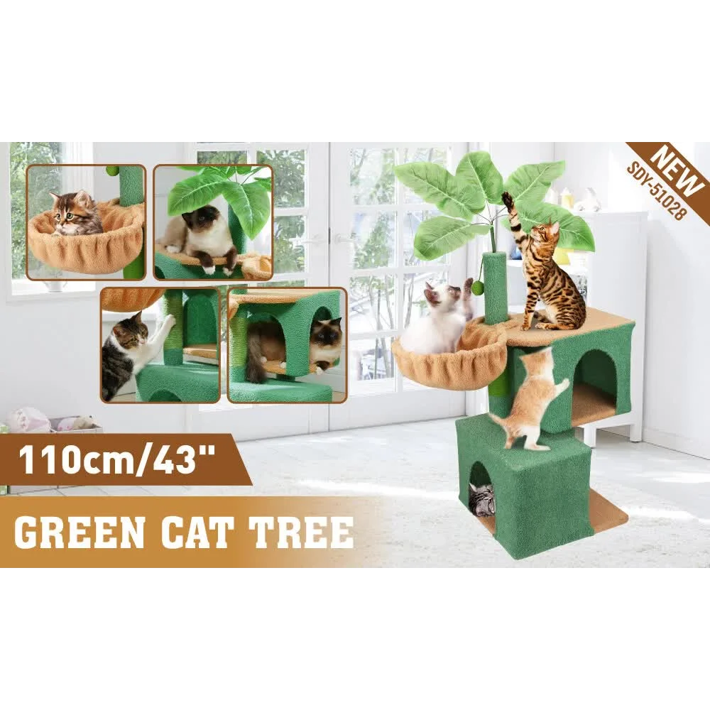 VaKa 1.1M Cat Tree Scratching Post Palm Tree Cat Post