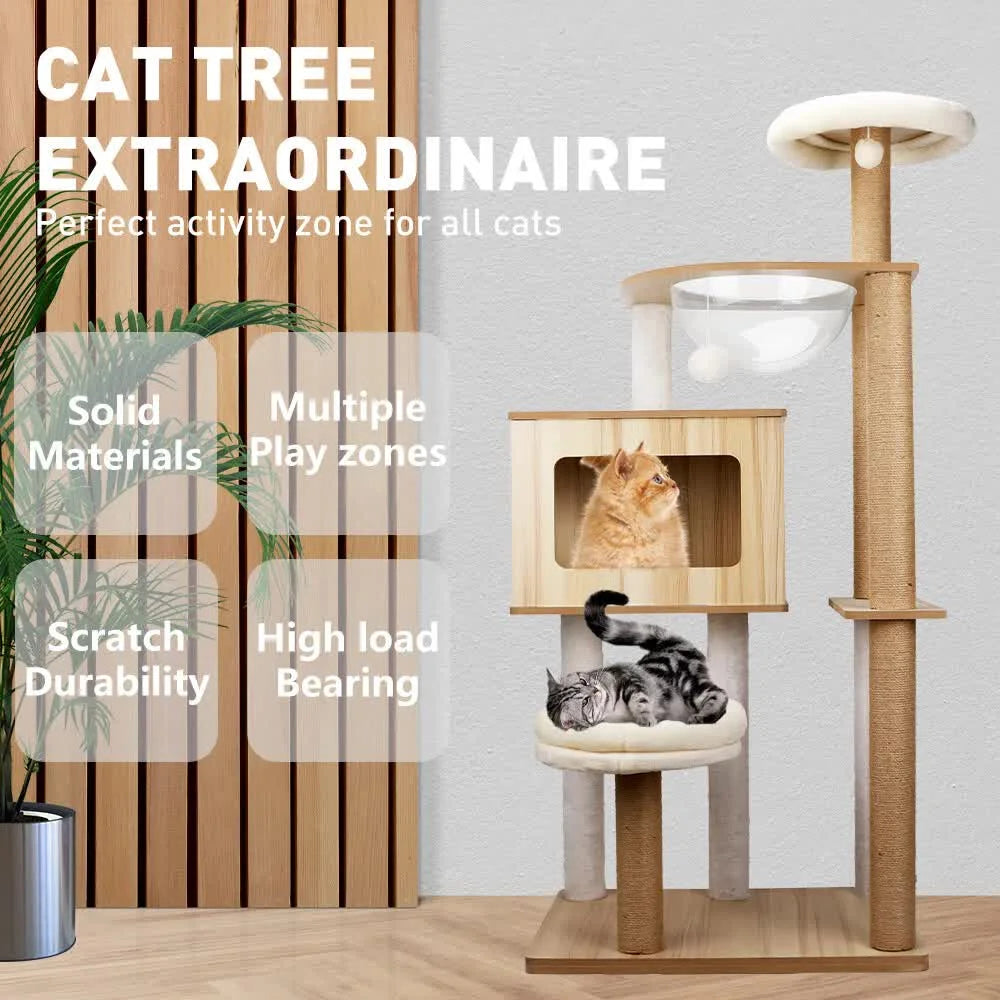 VaKa 1.42M Cat Tree Tower Scratching Post Scratcher Cats