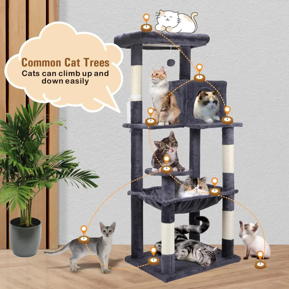 VaKa 143cm Cat Tree Scratching Post Scratcher Tower Condo