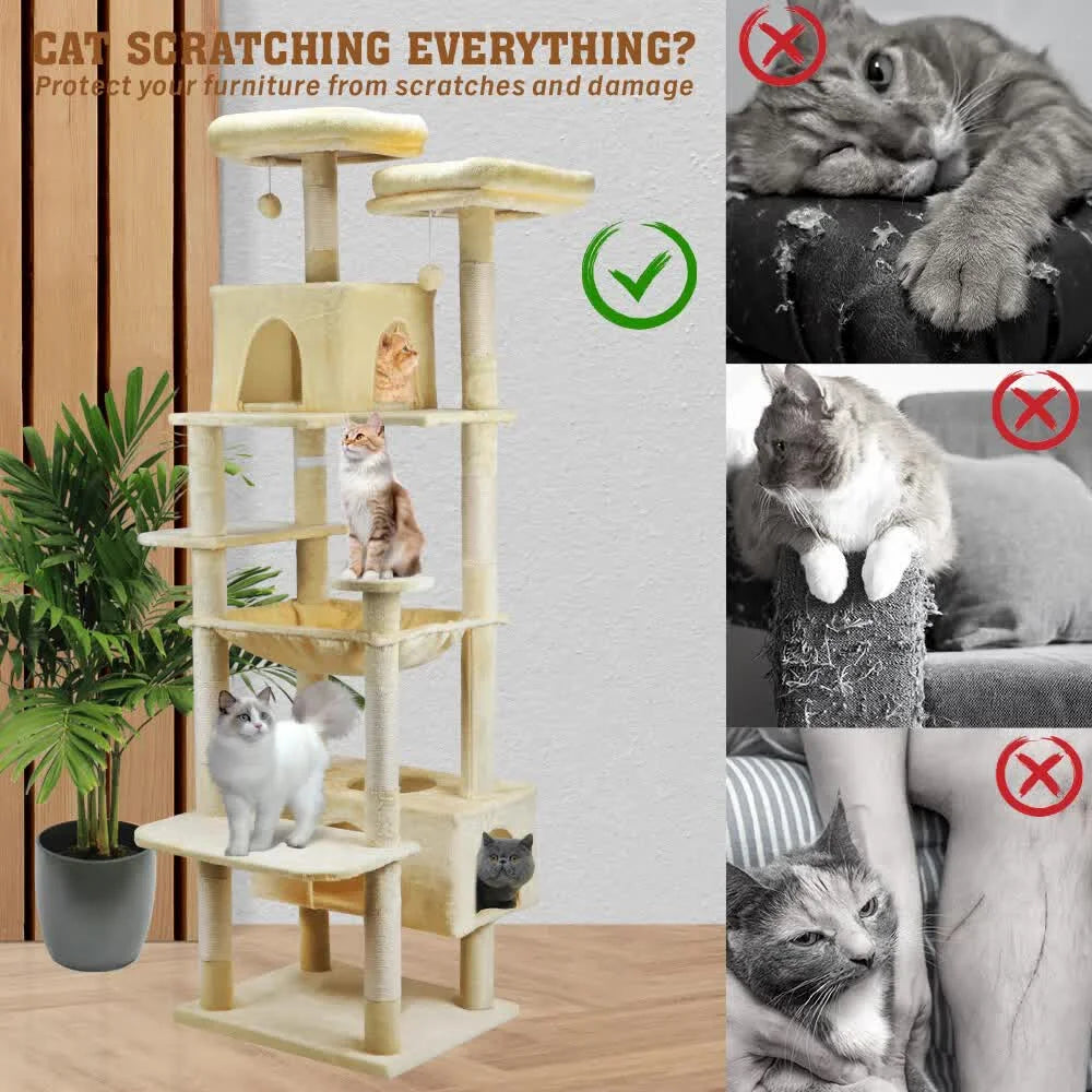 VaKa 184cm Road Cat Tree Tower Scratching Post Scratcher