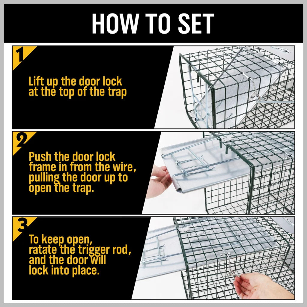 VaKa Animal Trap Cage Humane Live Steel Catch Possum Fox