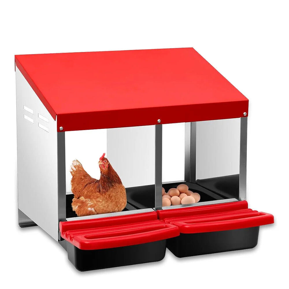 VaKa Chicken Hen Coop Hutch 2 Hole Inside Outside Roll Away