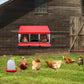 VaKa Chicken Hen Coop Hutch 3 Hole Inside Outside Roll Away