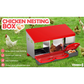 VaKa Chicken Hen Coop Hutch 3 Hole Inside Outside Roll Away