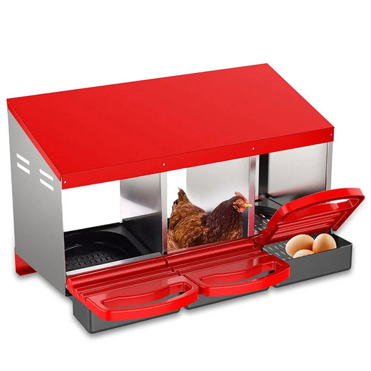 VaKa Chicken Hen Coop Hutch 3 Hole Inside Outside Roll Away