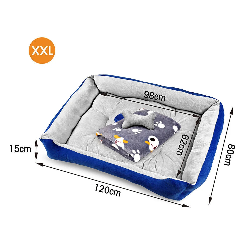 VaKa Dog Bed Navy Extra Large Pet Cat Floor Mat Sleeping