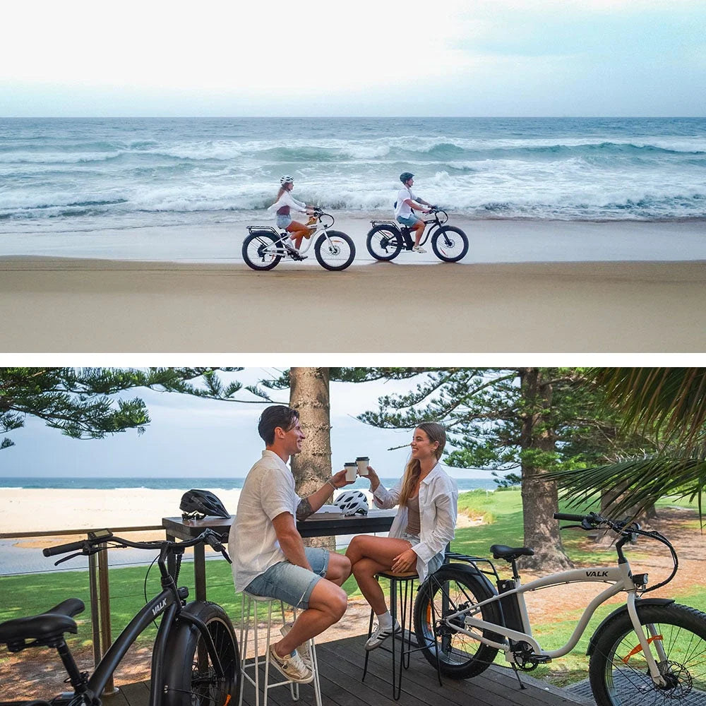 VALK Electric Fat Tyre Cruiser Bike eBike with Throttle