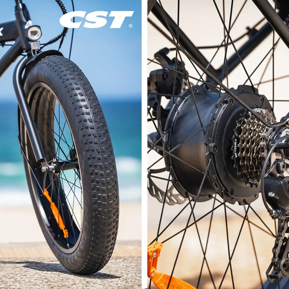 VALK Electric Fat Tyre Cruiser Bike eBike with Throttle