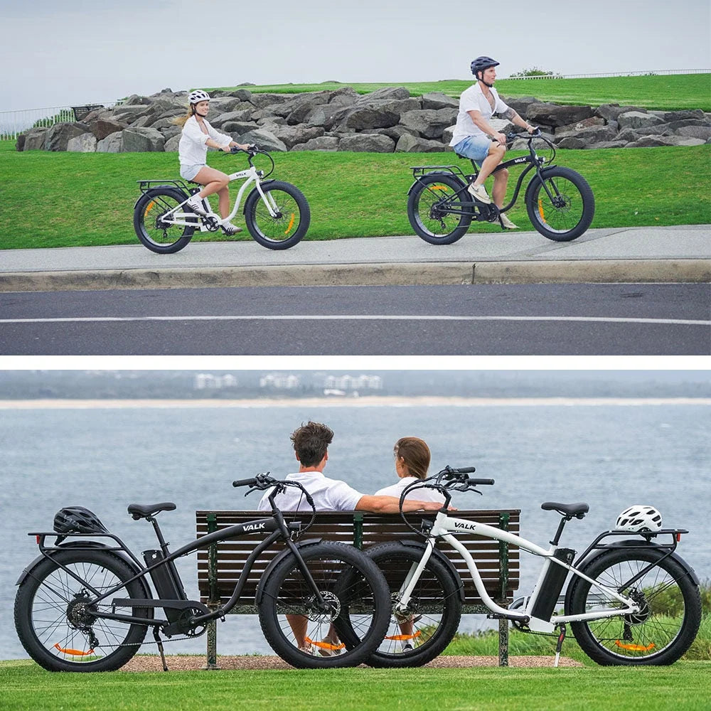 VALK Electric Fat Tyre Cruiser Bike eBike with Throttle