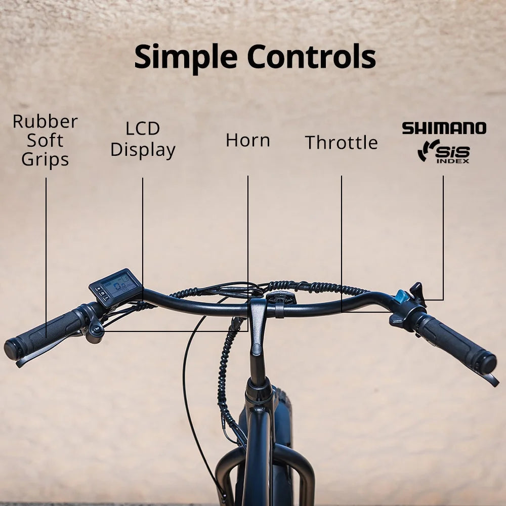 VALK Electric Fat Tyre Cruiser Bike eBike with Throttle