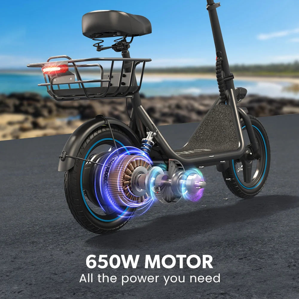 VALK Electric Scooter with Seat 30km Range Disc brakes 14’’