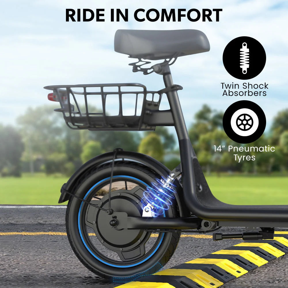 VALK Electric Scooter with Seat 30km Range Disc brakes 14’’