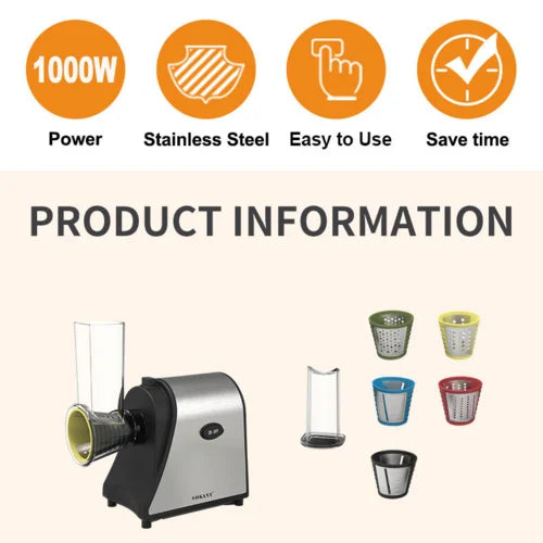 Vegetable Food Rotary Drum Grater Chopper Slicer - Home &