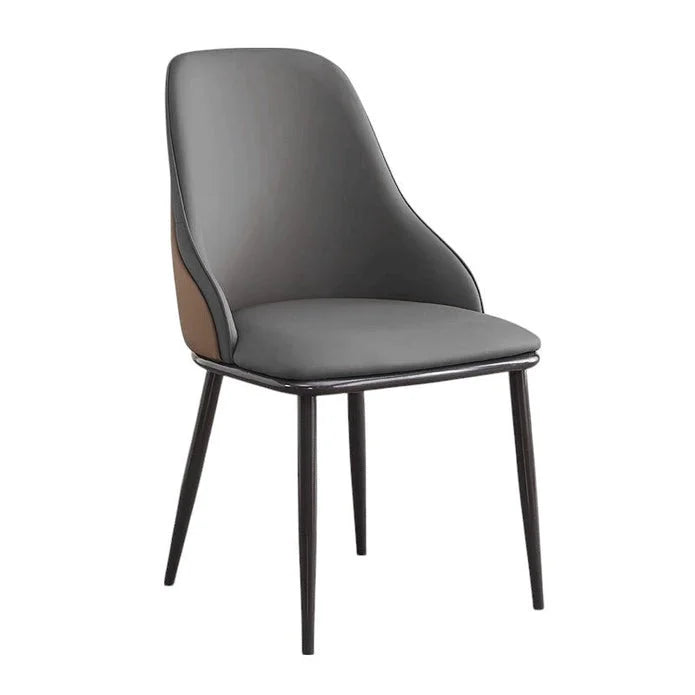 Set of two leather dining chairs