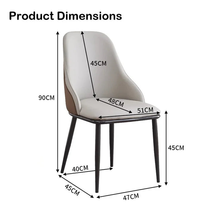 Leather dining chair set