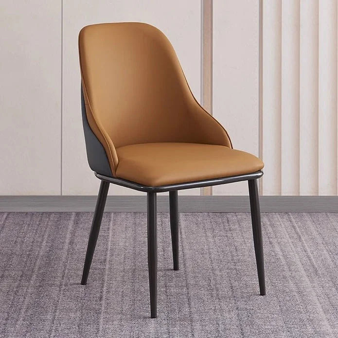 Set of two leather dining chairs