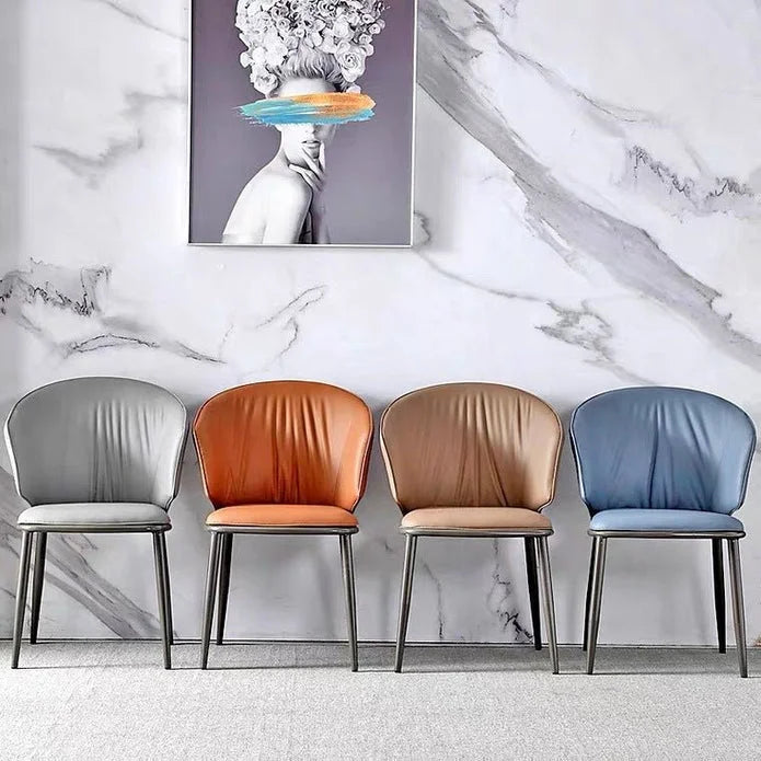 VELLUTO Modern Armless Upholstered Side Chair with Metal