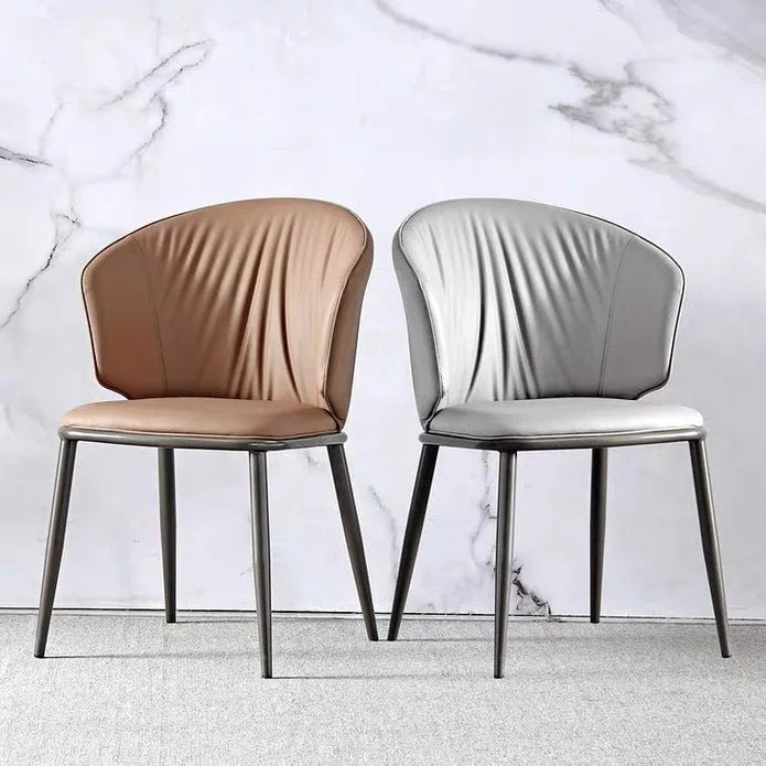 VELLUTO Modern Armless Upholstered Side Chair with Metal