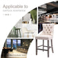 Velvet Bar Stools with Studs Trim - Wooden Legs Tufted