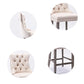 Velvet Bar Stools with Studs Trim - Wooden Legs Tufted