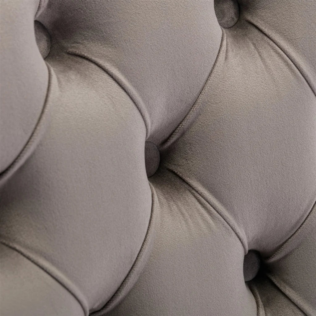 Velvet Dining Chairs 2X with Golden Metal Legs - Grey