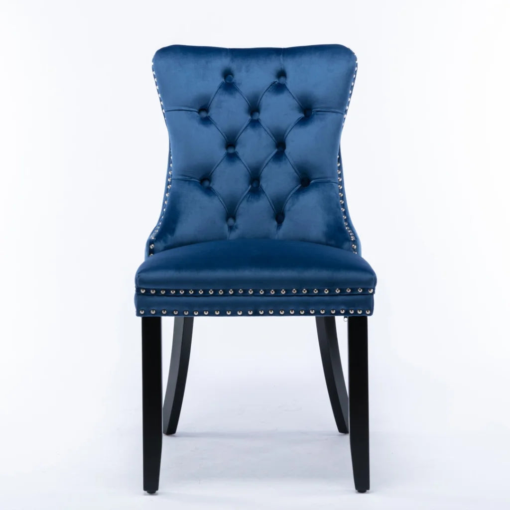Velvet Dining Chairs Set of 2 Upholstered Tufted Kitchen