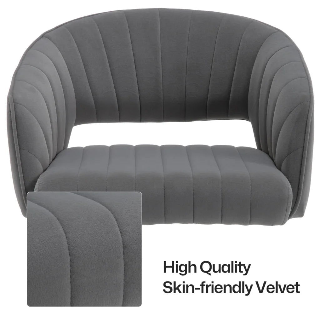 Velvet Home Office Chair- Grey - Furniture > Office >