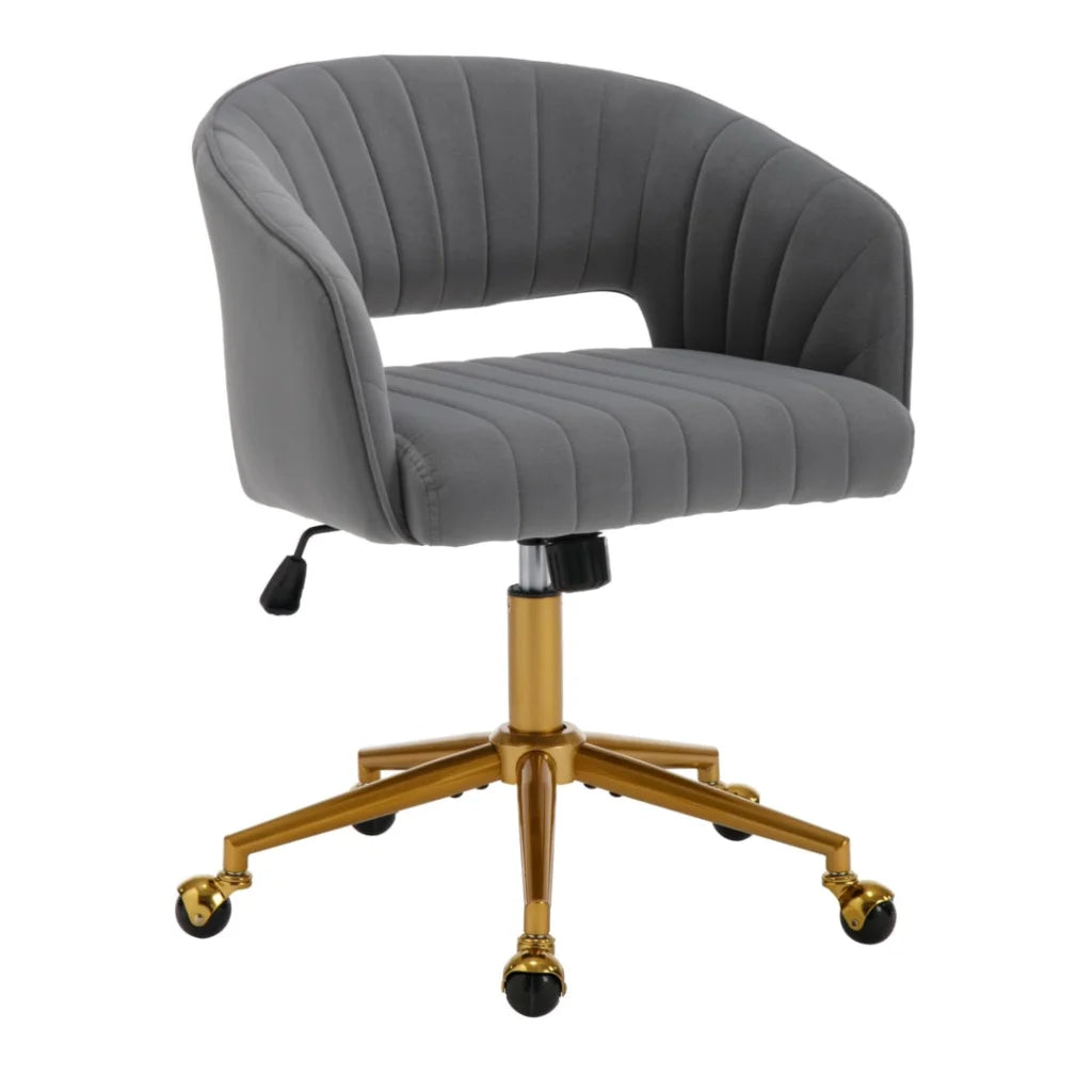 Velvet Home Office Chair- Grey - Furniture > Office >