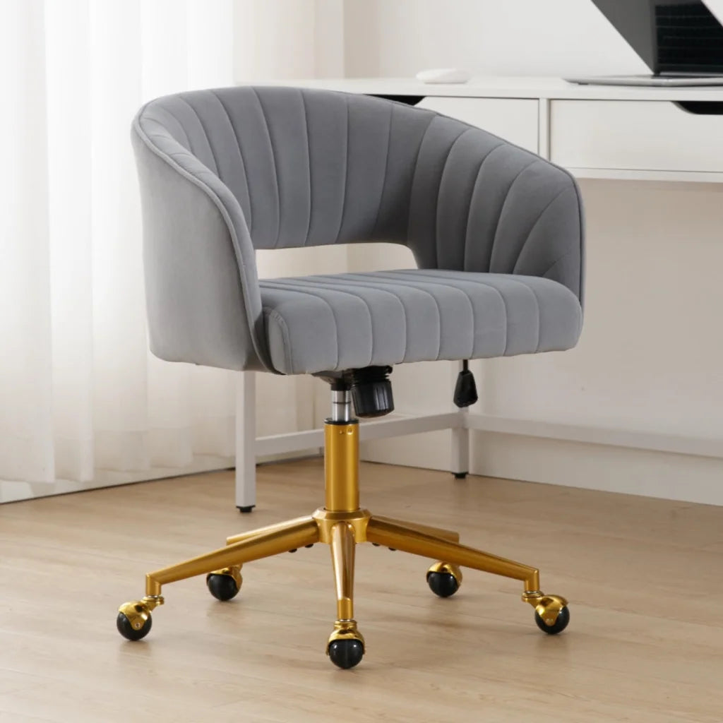 Velvet Home Office Chair- Grey - Furniture > Office >
