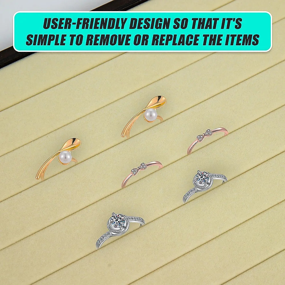 Velvet Ring Earring Tray 7 Slot Jewellery Storage Display