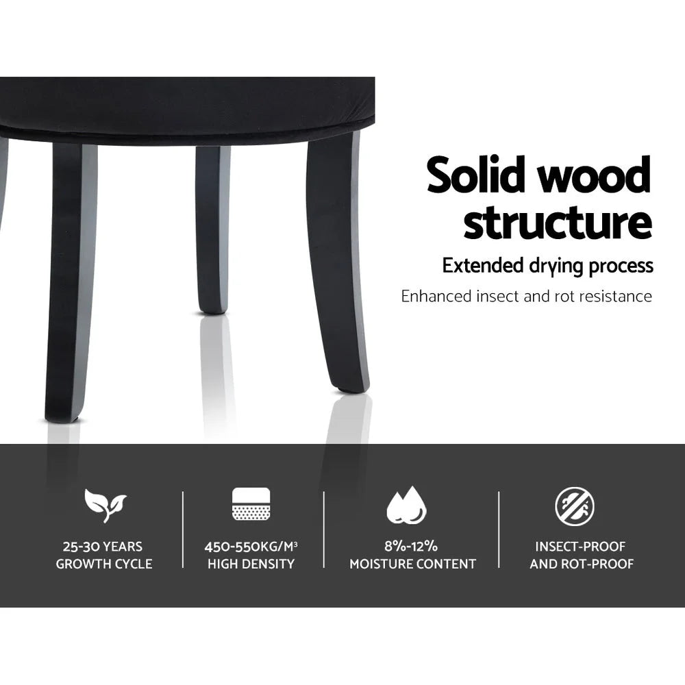 Velvet Vanity Stool Backrest Stools Dressing Table Chair