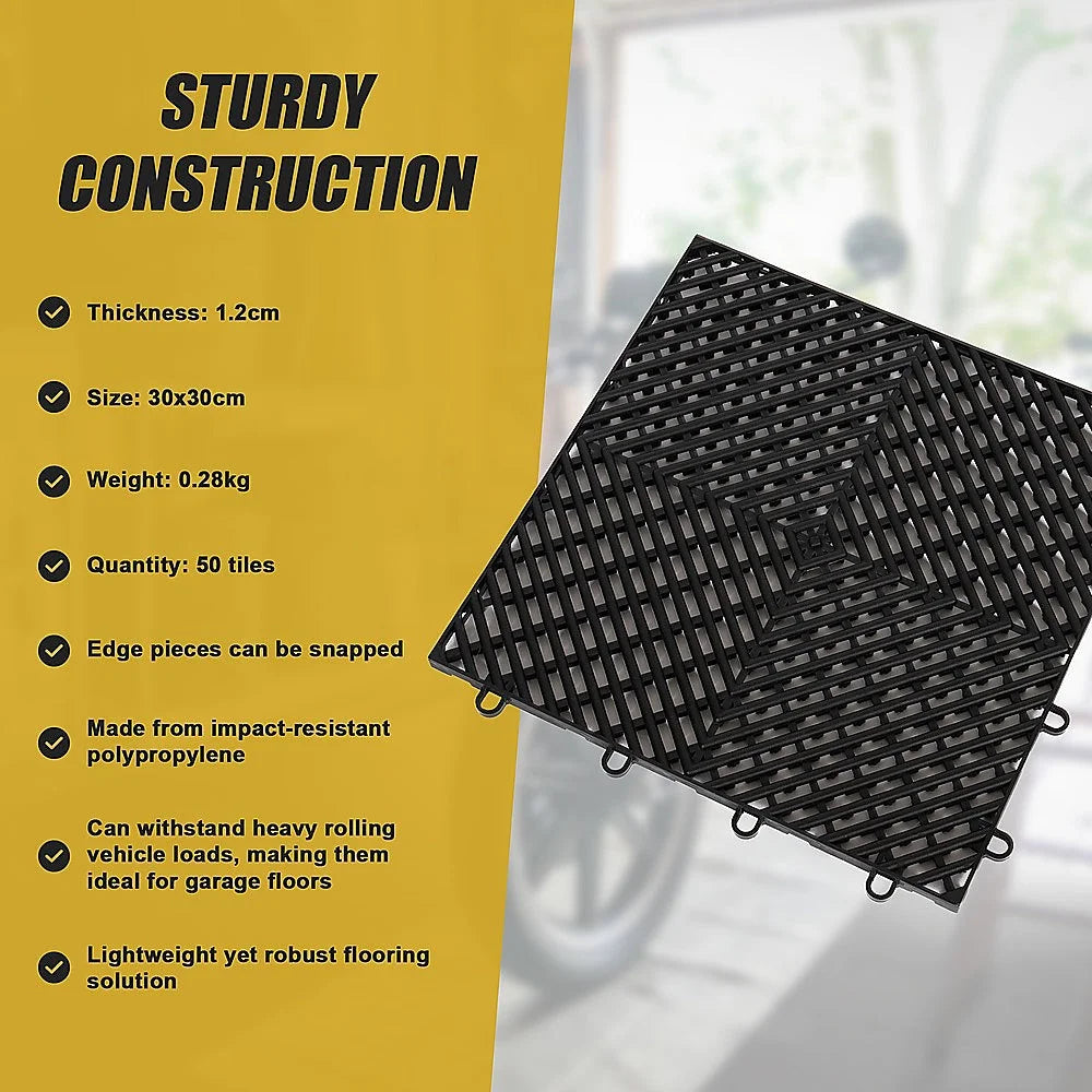 Vented Garage Floor Tiles Snow Water Drainage 30x30cm