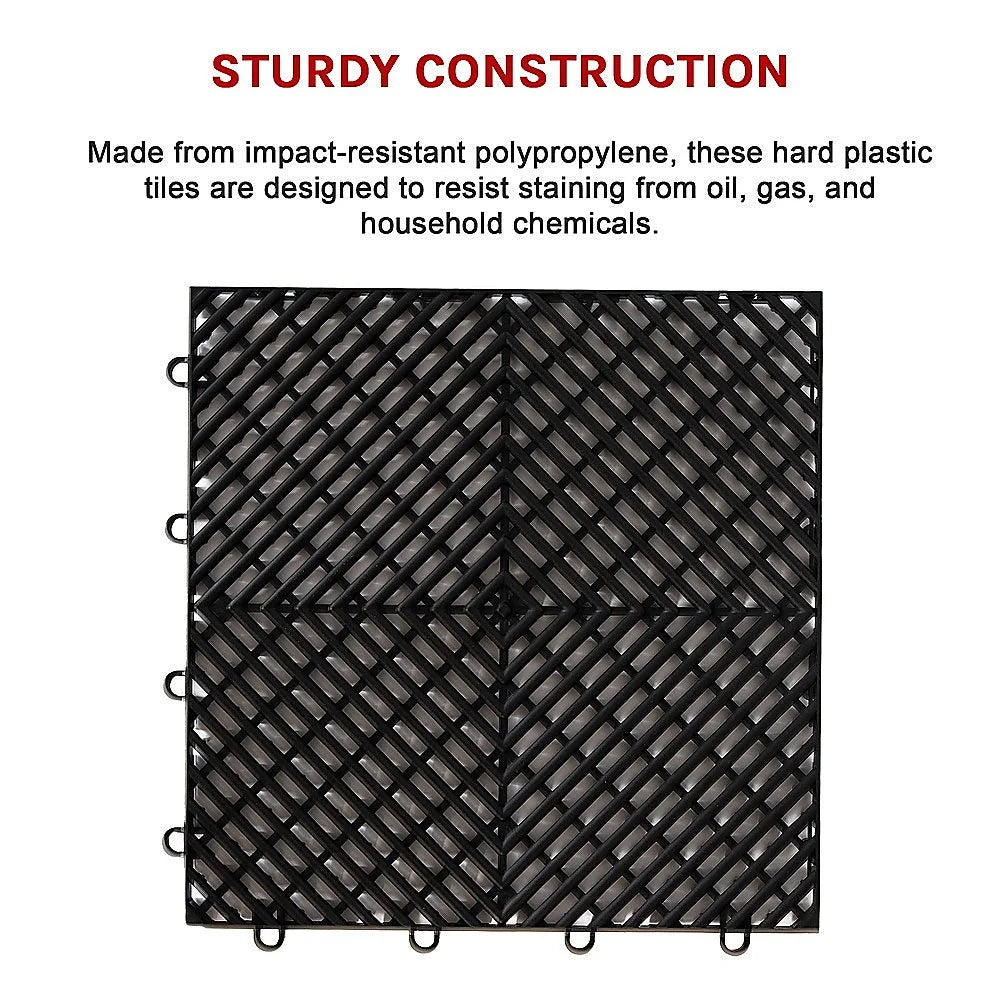 Vented Garage Floor Tiles Snow Water Drainage 30x30cm