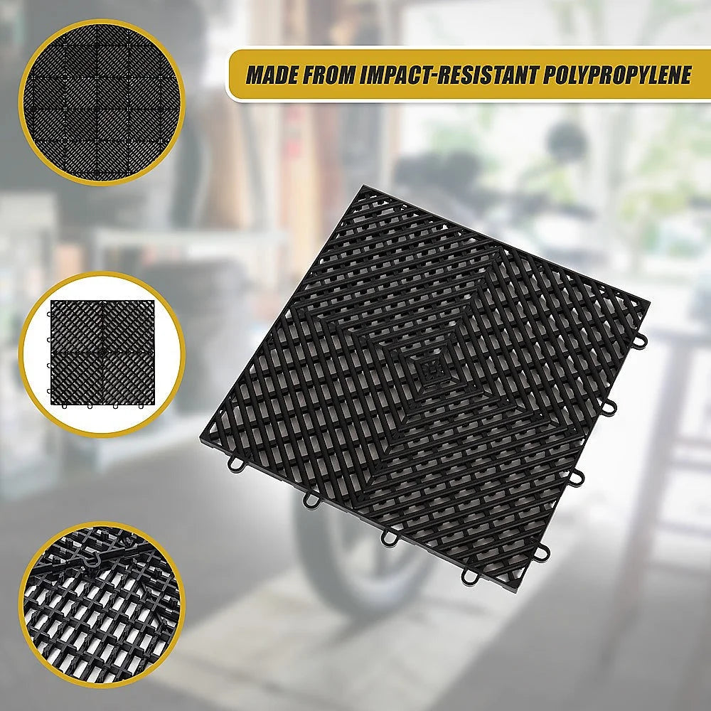 Vented Garage Floor Tiles Snow Water Drainage 30x30cm