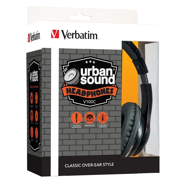 VERBATIM Stereo Headphone Classic - Black - Electronics >