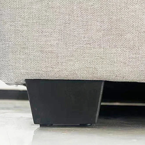 Veronica Bed Frame King Size Winged Grey Linen Fabric Seam