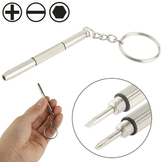 Versatile 3-In-1 Mini Screwdriver Keychain For Watch Phone Camera And Glasses-1915197725465513985