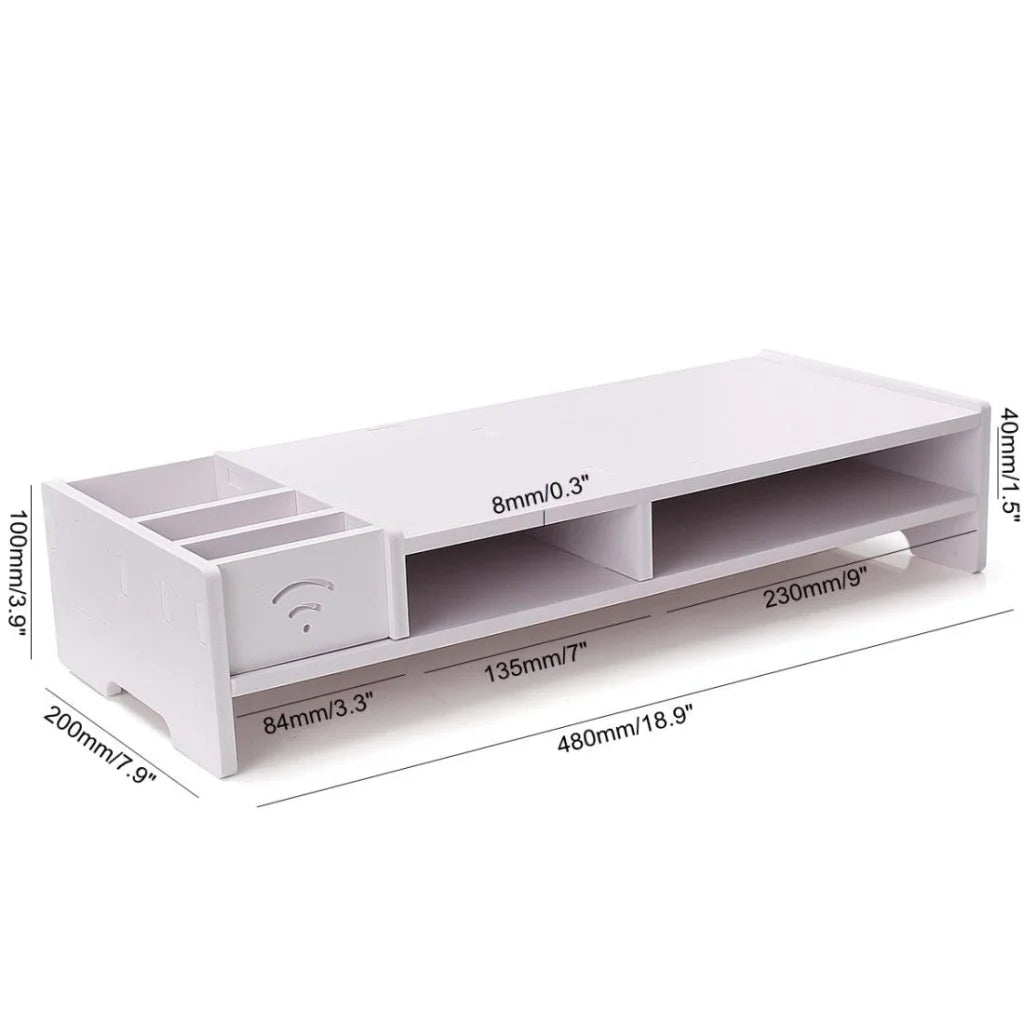 Versatile Desktop Monitor Stand - Sturdy Wood Riser For Laptop Notebook Tv-1964932307844468739