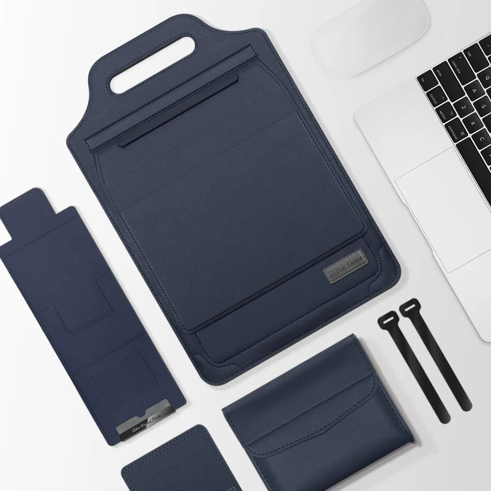 Versatile Laptop Bag with Mouse Pad Stand - Black