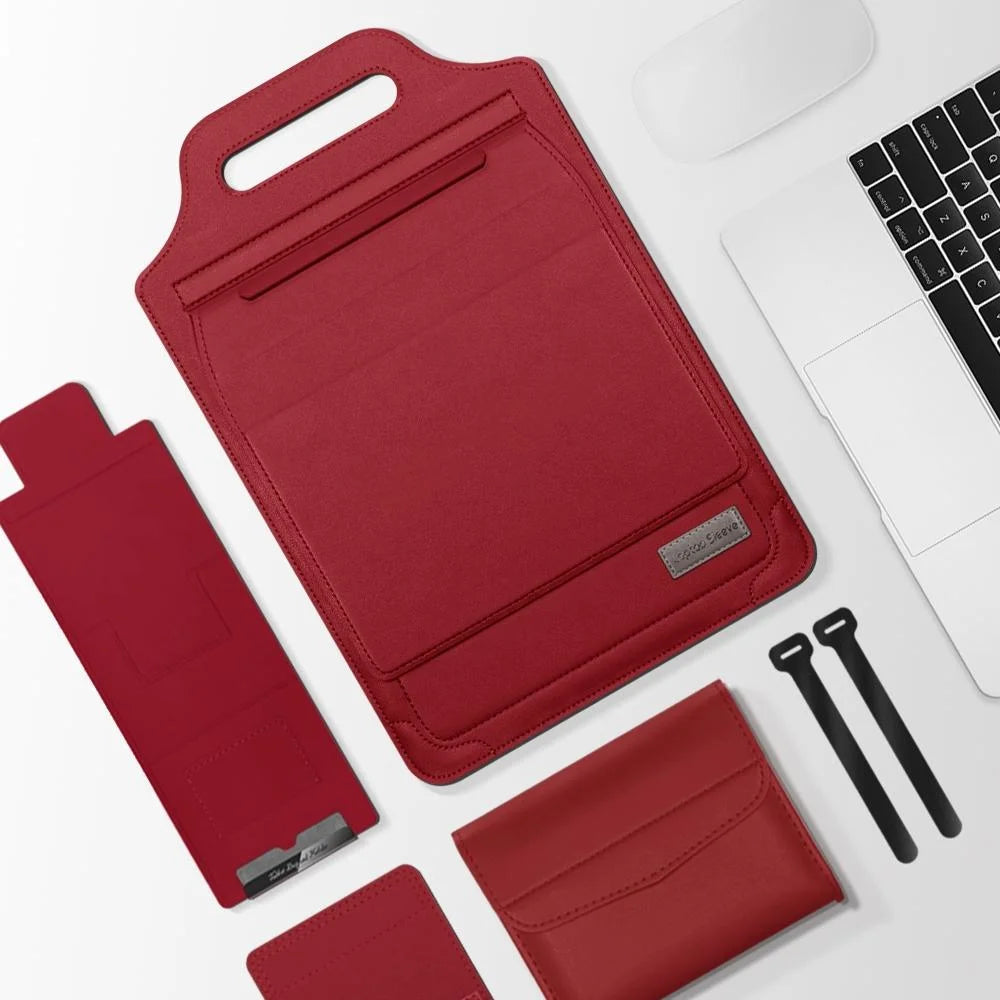 Versatile Laptop Bag with Mouse Pad Stand - Brown