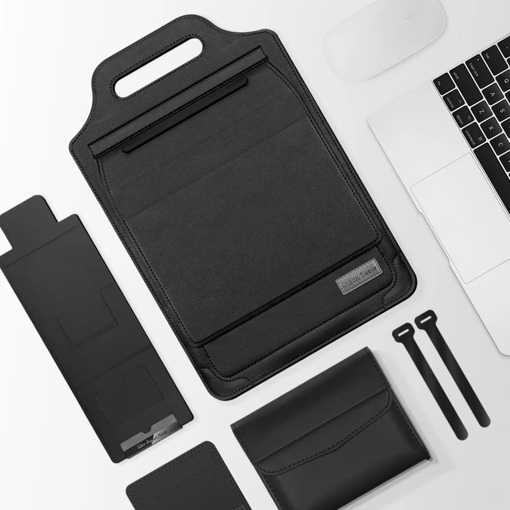 Versatile Laptop Bag with Mouse Pad Stand - Brown