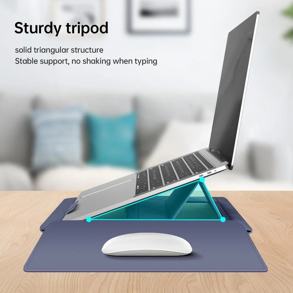 Versatile Laptop Bag with Mouse Pad Stand - Pink