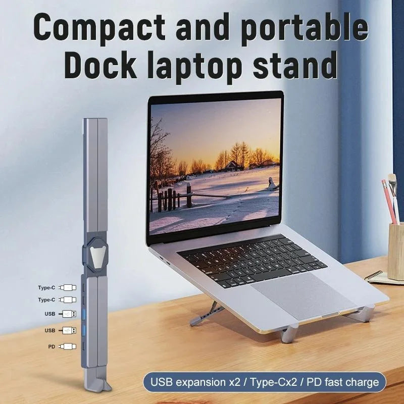 Versatile Laptop Docking Stand with Enhanced Cooling