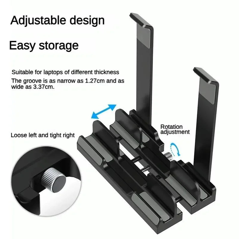 Versatile Laptop Stand with Storage and Cooling - Desktop